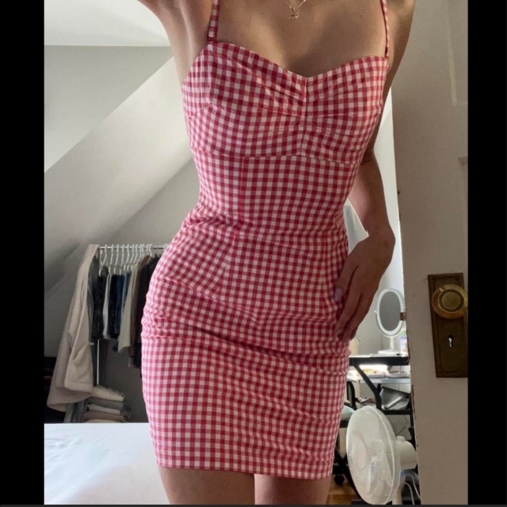 Red Gingham Dress by Guess, Size 4.